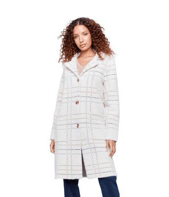 Charlie B C6326R-950B Women's Knit Faux Fur Long Coat