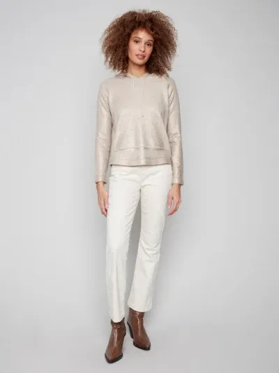 Charlie B C2733R-462C Women's Raglan Sleeve Hoodie – Champagne Foil