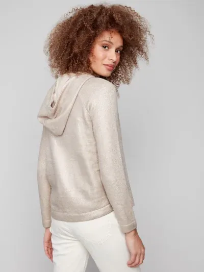 Charlie B C2733R-462C Women's Raglan Sleeve Hoodie – Champagne Foil