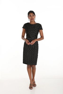 Frank Lyman 259724 Women's SS Knee Length Satin Dress/BLACK