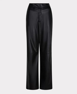 Esqualo F25.11512-S Women's Straight Fit Leather Pants