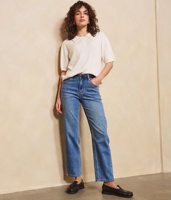 Esqualo F25.12509 Women's Straight Fit Jeans w/ Rhinestones/