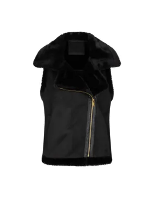 Esqualo F25.37502 Women's Fur Vest Zip-Up Jacket/