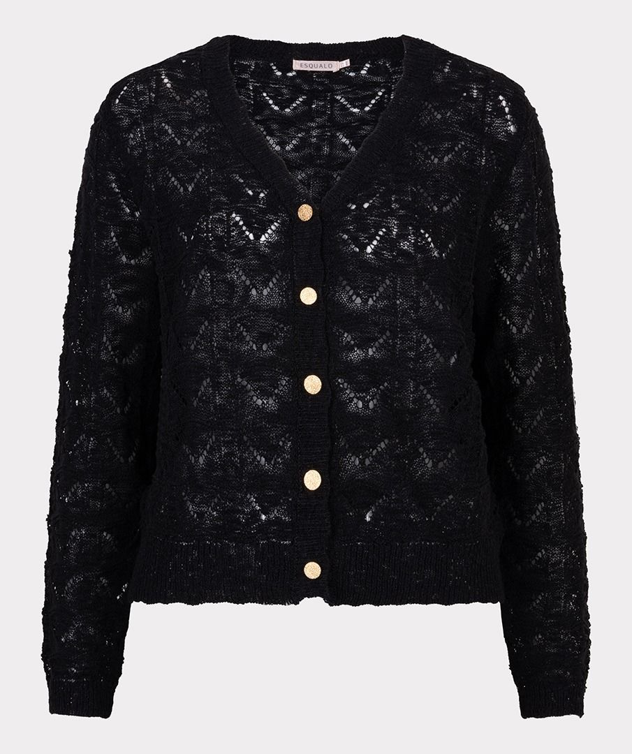 Esqualo F25.02506 Women's Pattern Button Up Cardigan