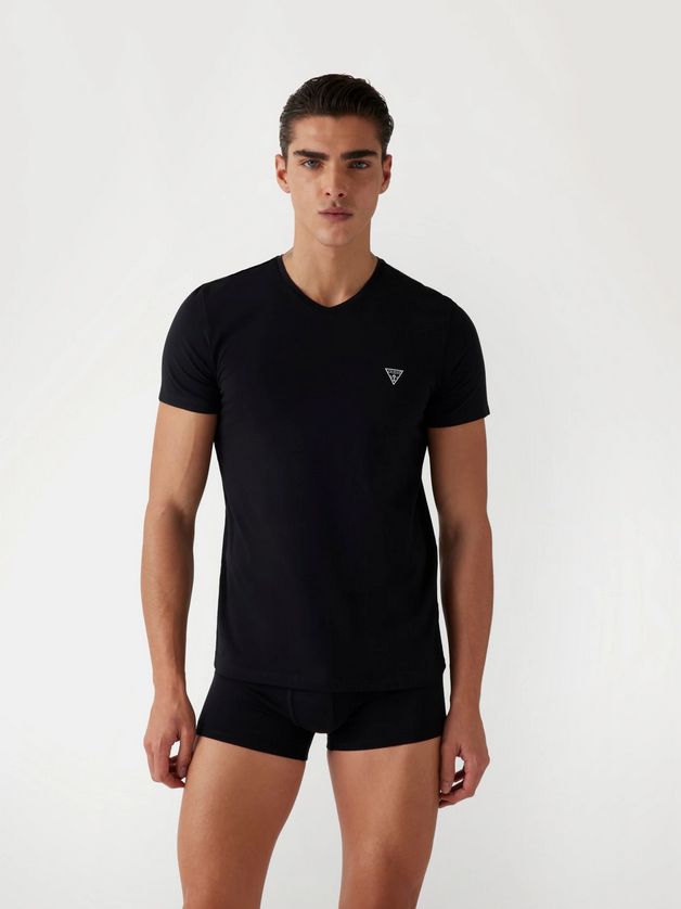 Guess U97M01KCD31 Men's Caleb Hero Short Sleeve V-Neck T-Shirt