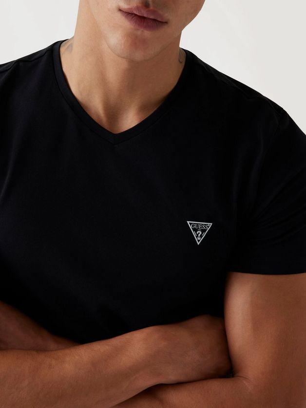 Guess U97M01KCD31 Men's Caleb Hero Short Sleeve V-Neck T-Shirt