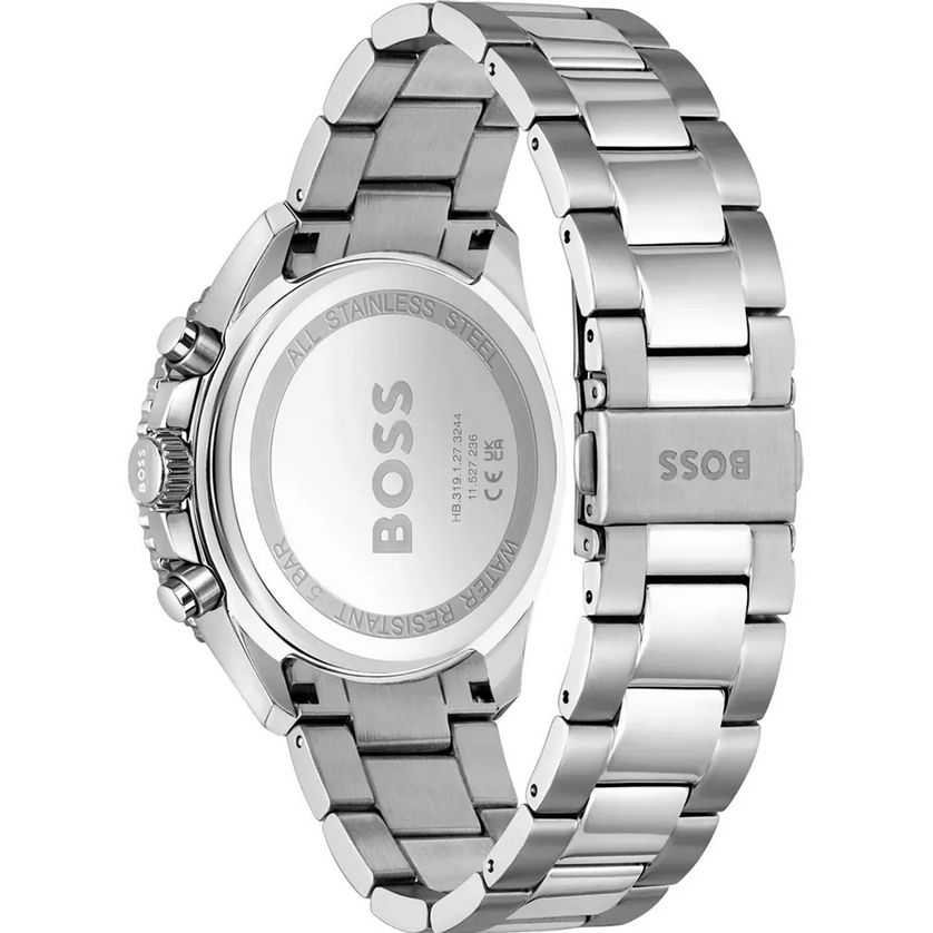 Boss 1514143 Men's Runner Watch w/ Chronograph & Date – Silver Case & Blue Dial