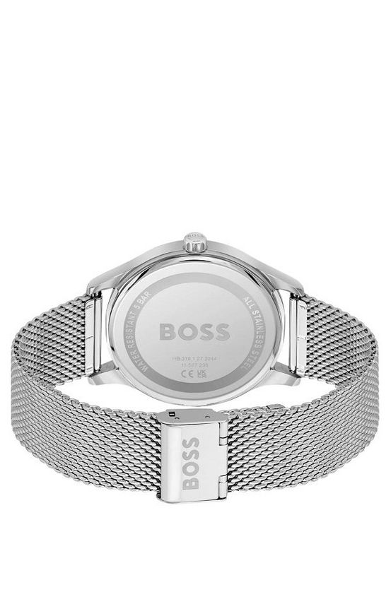 Boss 1514066 Men's Reason 43mm Quartz Watch – Silver Case & Black Dial