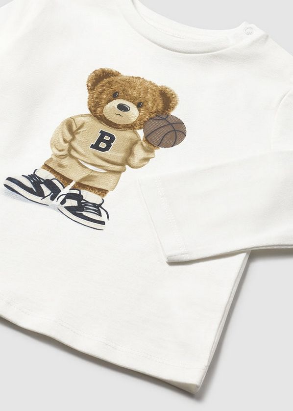 Mayoral 2058 Baby Boy's Long Sleeve Bear&Basketball T-Shirt