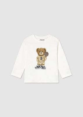 Mayoral 2058 Baby Boy's Long Sleeve Bear&Basketball T-Shirt