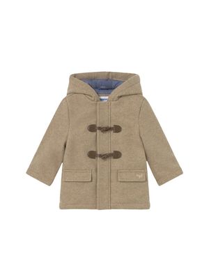 Mayoral 2425 Boy's Junior LS Hooded Trenchcoat w/ Zip & Toggles/MADERA