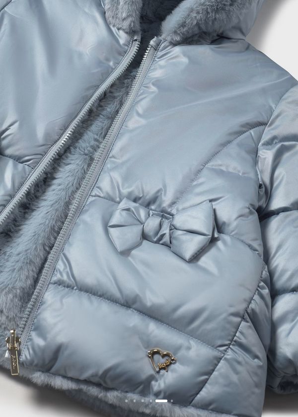 Mayoral 2435 Girl's Junior Faux Fur Jacket – Bluebell