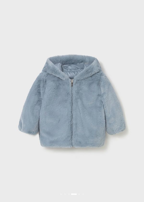 Mayoral 2435 Girl's Junior Faux Fur Jacket – Bluebell