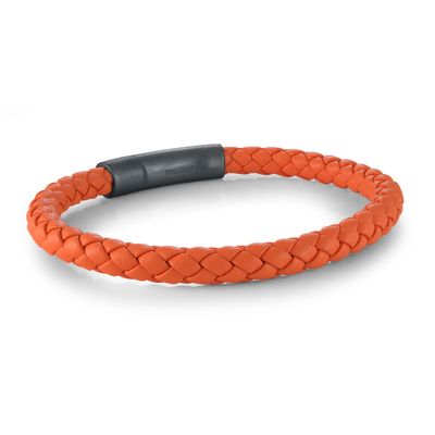 Italgem SLB660 Men's Black-IP- S.Steel Push Clasp 8" Bracelet/ OATMEAL LEATHER