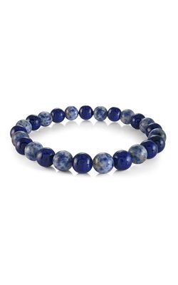 Italgem BB-391 Men's Sodalite-Lapiz-Lazuli 8mm Bead Stretch Bracelet/