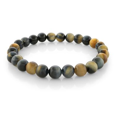 Italgem BB-272-ST6 Men's Dream Tiger-Eye 6mm Bead Stretch Bracelet/