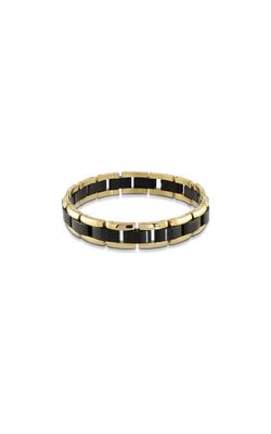 Italgem SMB108 Brushed Black Steel Centre Link Yellow Edges Bracelet