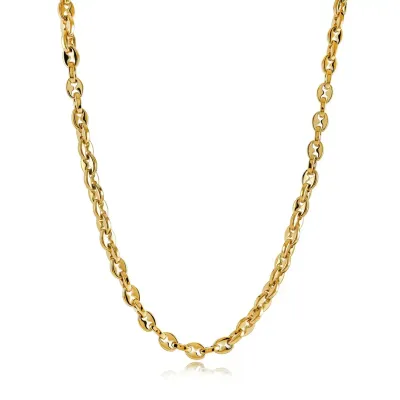 Italgem SYN113-20+2 Gold-IP. S.Steel 6mm Bean Link Chain