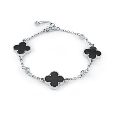Italgem SWB218 S.Steel Lucky Flower Resin 7+1" Bracelet
