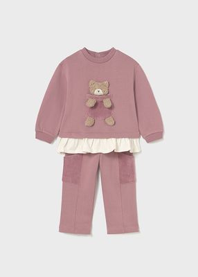 Mayoral 2843 Baby Girl's Bear Tracksuit Set 2PC/ORQUIDEA
