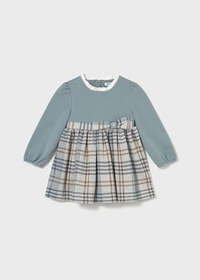 Mayoral 2903 Baby Girl's Long Sleeve Plaid Wool Dress