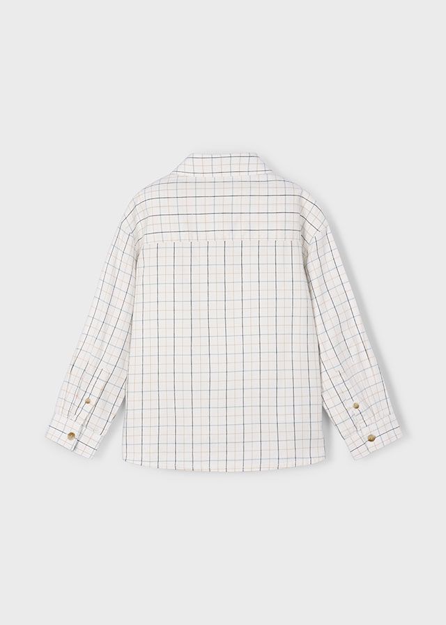Mayoral 4128 Boy's Checkered Long Sleeve Button Up Shirt