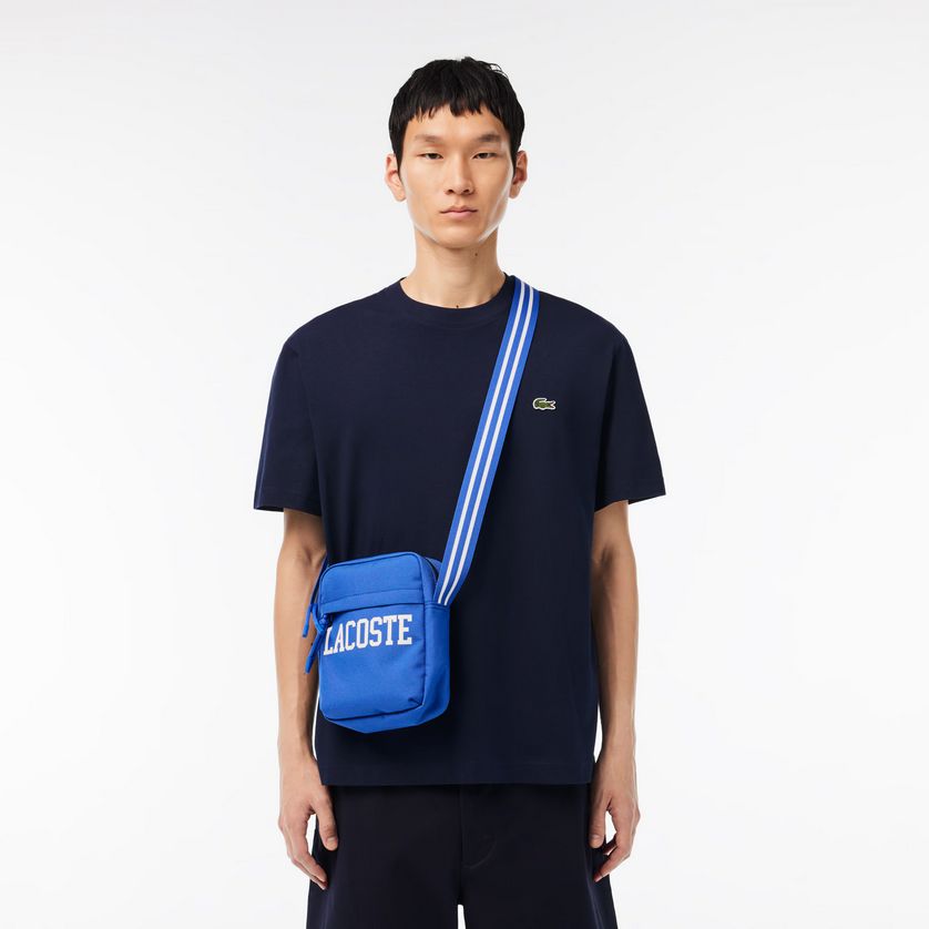 Lacoste NH4606NZ Men’s Vertical Camera Crossbody Satchel Bag – Blue