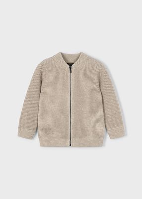 Mayoral 4385 Boy's Junior LS Knit Zip-Up Cardigan/CHAI VIG