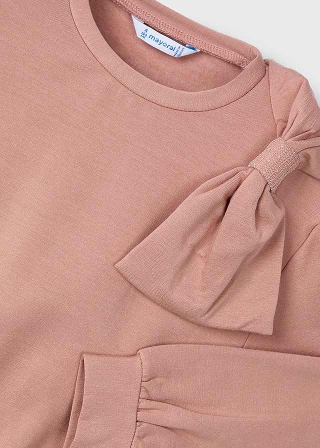 Mayoral 4434 Girl's Long Sleeve Pullover Sweater – Dusty Pink