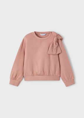 Mayoral 4434 Girl's LS Pullover Sweater/DUSTY PINK