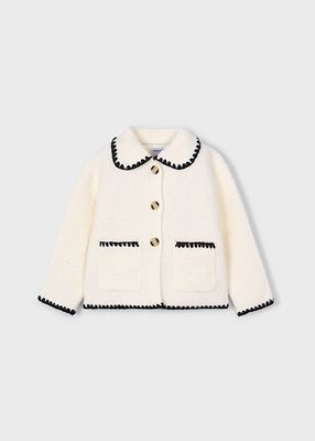 Mayoral 4436 Girl's Knit Button Up Jacket