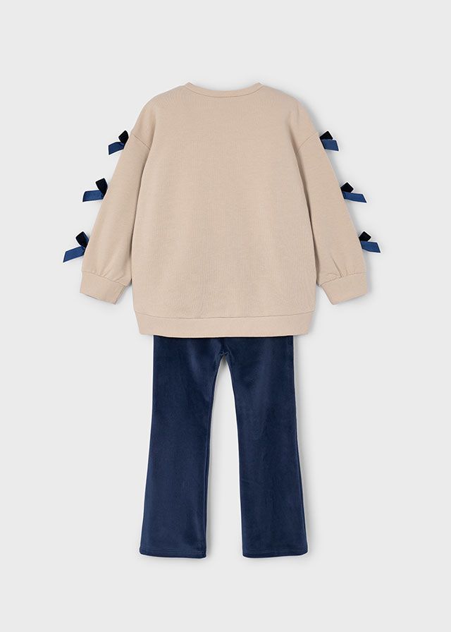 Mayoral 4725 Girl's L/s Pullover & Velvet Leggings-2pc Set