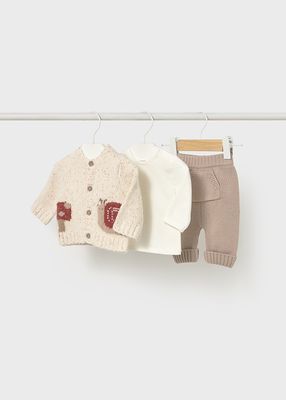 Mayoral 2571 Baby Unisex LS Top, Knit Sweater & Pants Set 3PC/DUNA VIG