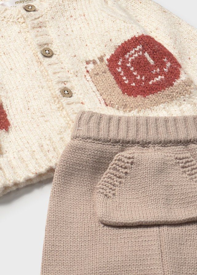 Mayoral 2571 Baby Unisex LS Top, Knit Sweater & Pants Set 3PC/DUNA VIG