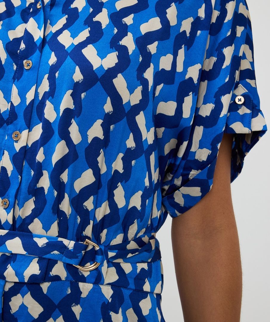 Esqualo SP25.14016 Geo Print Tie Waist Dress