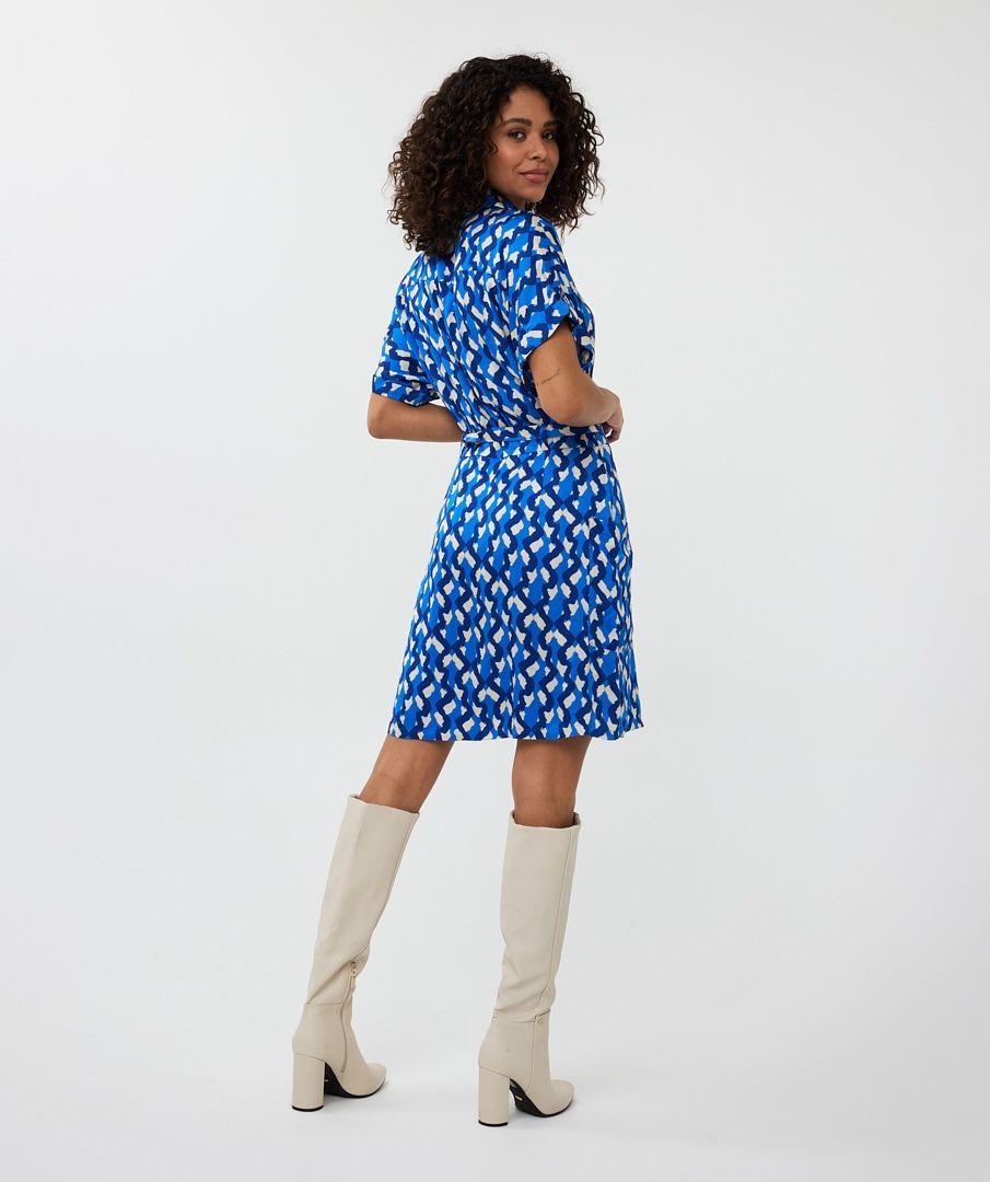 Esqualo SP25.14016 Geo Print Tie Waist Dress