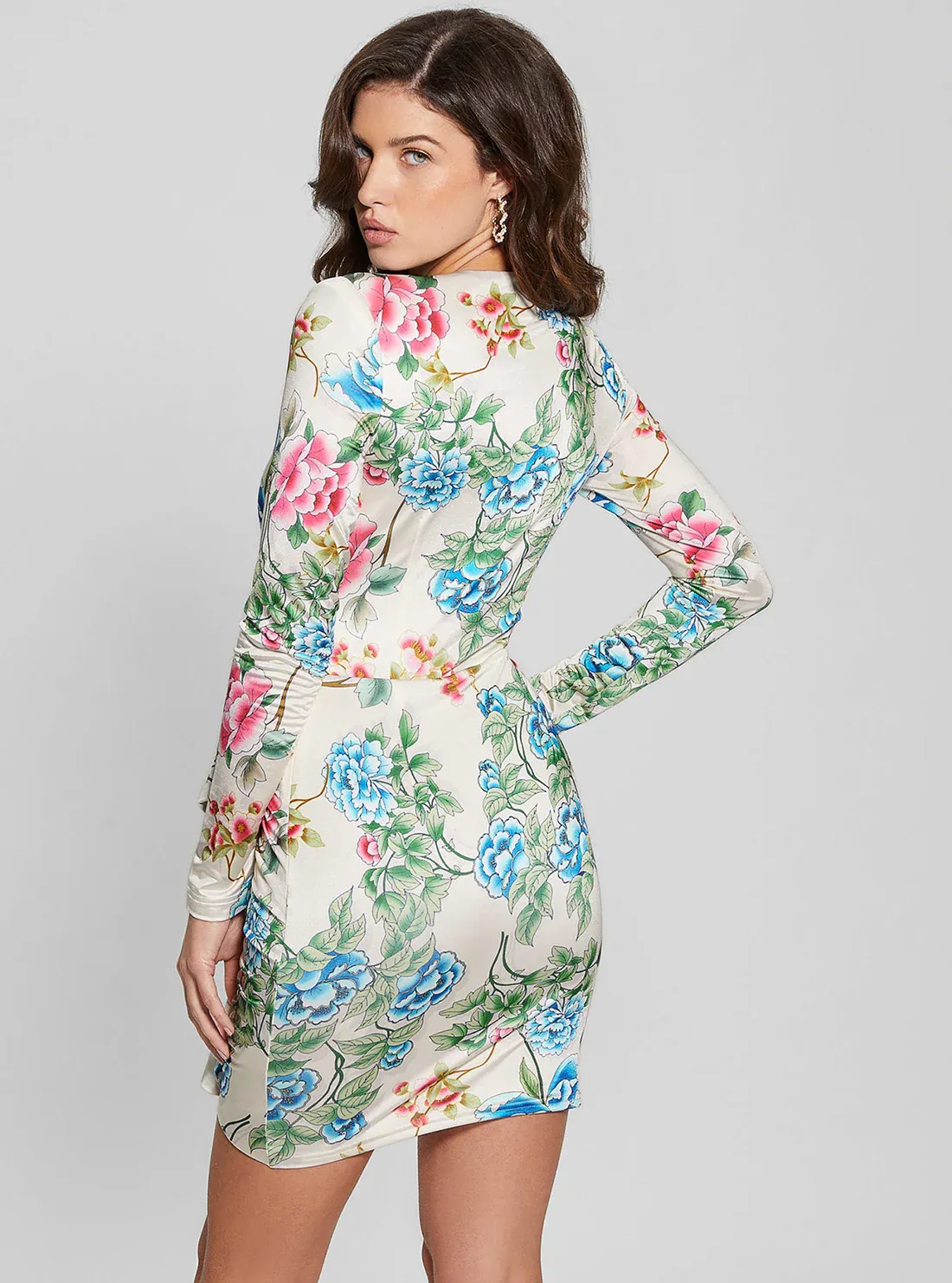 Guess W4GK52KBAC2 Women's Long Sleeve Emily Dress