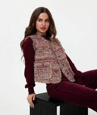 Esqualo F2410533 Women's SL Knit Jacket – Red Wine