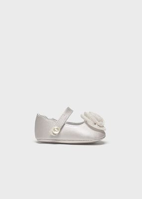 Mayoral 9960 Baby Girl's Floral Mary Jane Velcro Shoes/PERLA