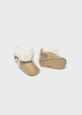 Mayoral 9965 Baby Girl's Fluff Knit Boots/ALMENDRA