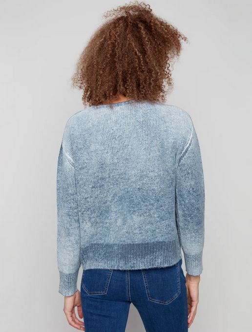Charlie B C2920-403C Women's Long Sleeve Soft Crew Neck Sweater