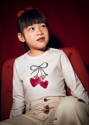 Mayoral 4008 Girl's L/S T-Shirt & Scrunchie Set/