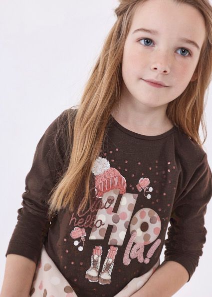 Mayoral 4015 Girl's Long Sleeve Basic T-Shirt