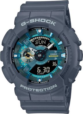 G-Shock-Casio- GA110AS-2A Men's Analog-Digital Watch – Blue Face & Grey Strap