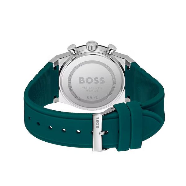 BOSS 1514244 Men's Hugo Boss Candor Green Dial & Silicone Strap Chronograph Watch