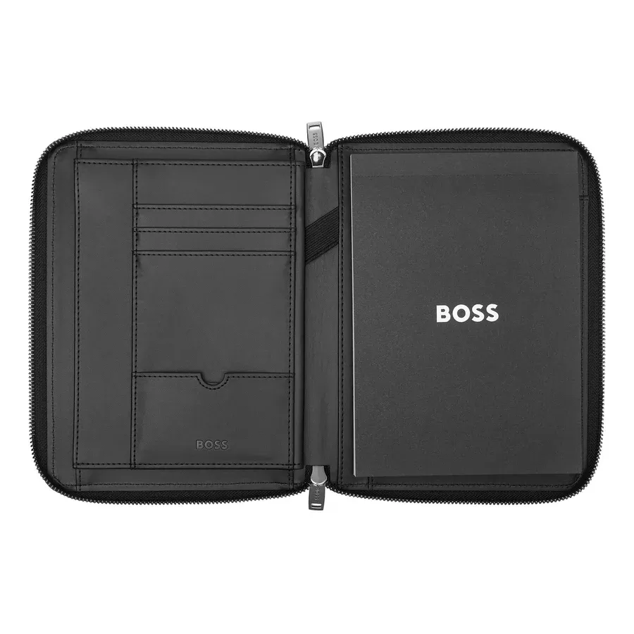 Hugo Boss HTA411A Monogram Zip Conference Folder A4 – Black