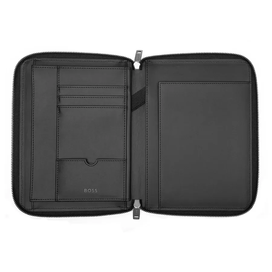 Hugo Boss HTA411A Monogram Zip Conference Folder A4 – Black