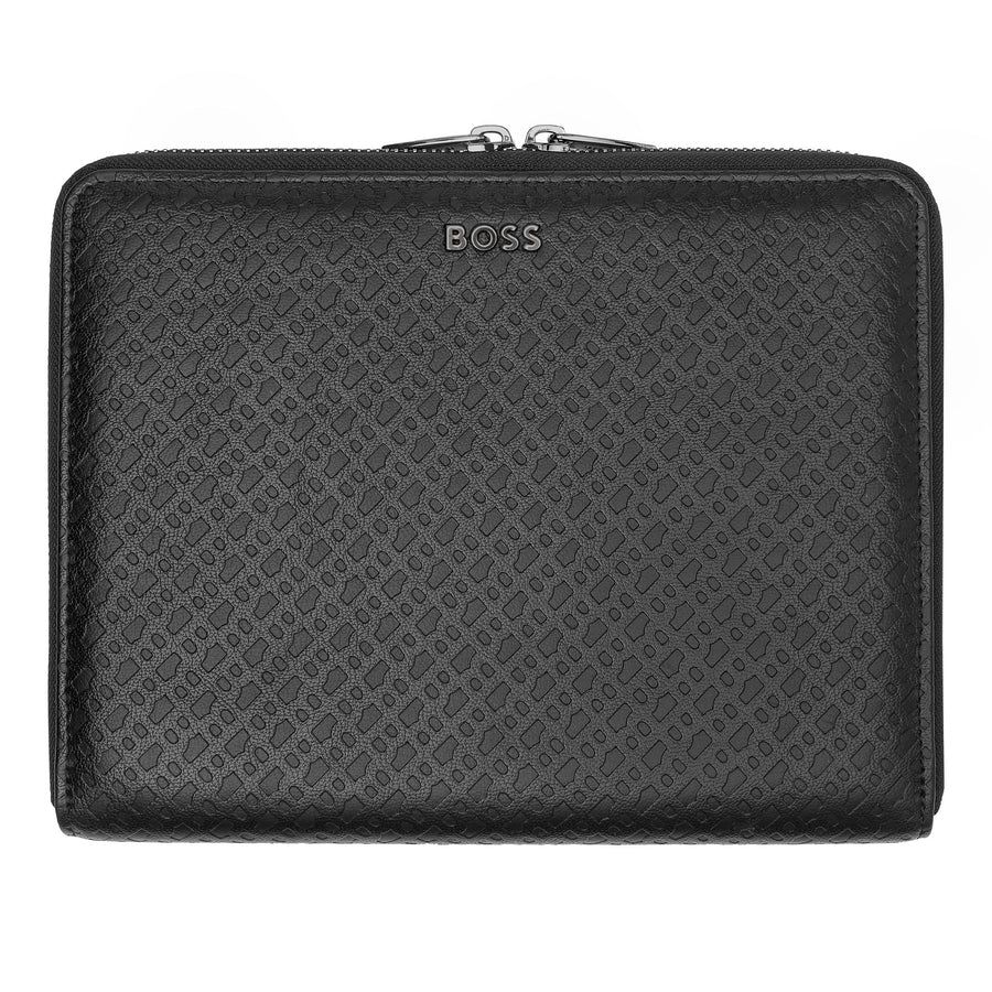 Hugo Boss HTA411A Monogram Zip Conference Folder A4 – Black