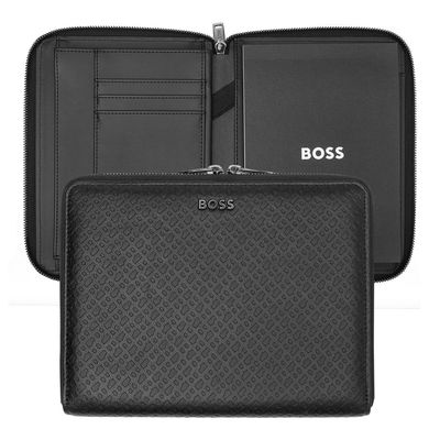 Hugo Boss HTA411A Monogram Zip Conference Folder A4/BLACK