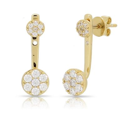 Miss Mimi 13-022924-02/00 Gold Double Circle Zircon Pave Earrings